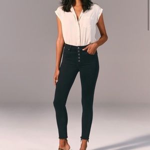Abercrombie button down high rise ankle jean